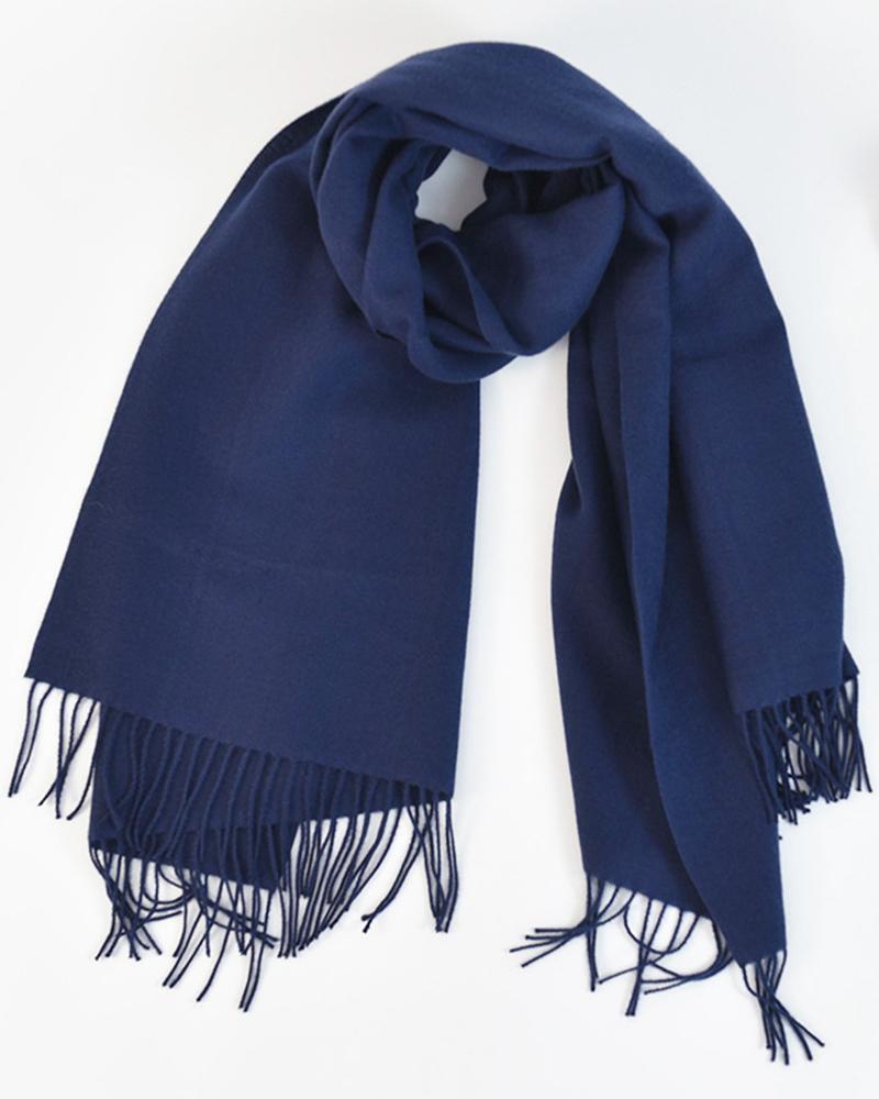 

Tassel Design Warm Long Scarf, Blue