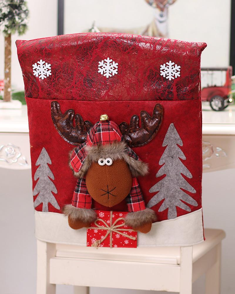 

Christmas Dining Chair Slipcovers Cartoon Character Chair Seat Back Covers Protector Holidays Home Party Decorations, Style3