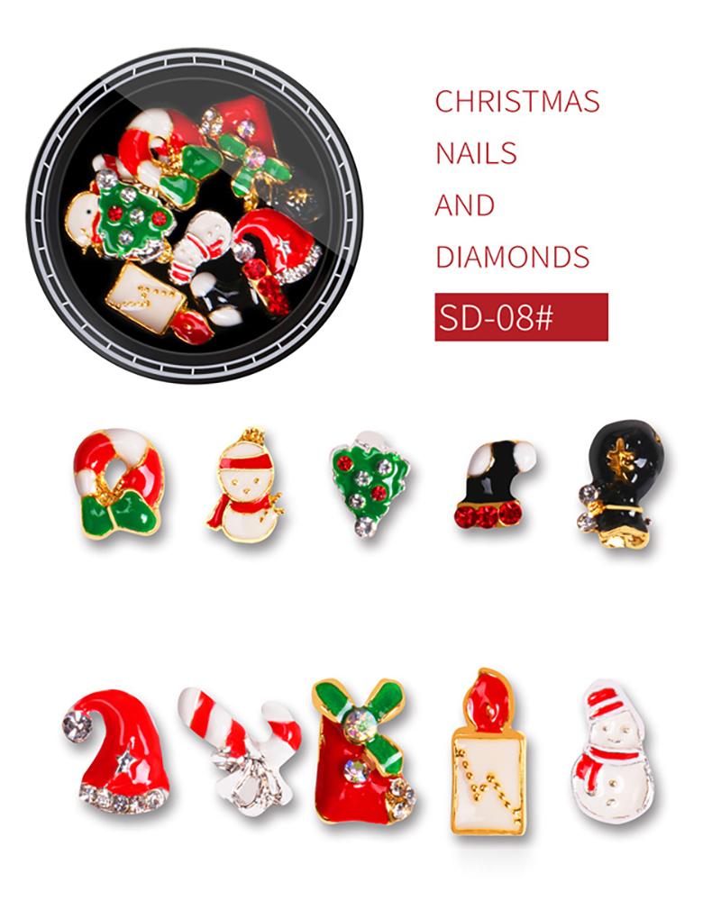 

1Box Christmas Mixed Pattern Nail Art Decoration, Style1