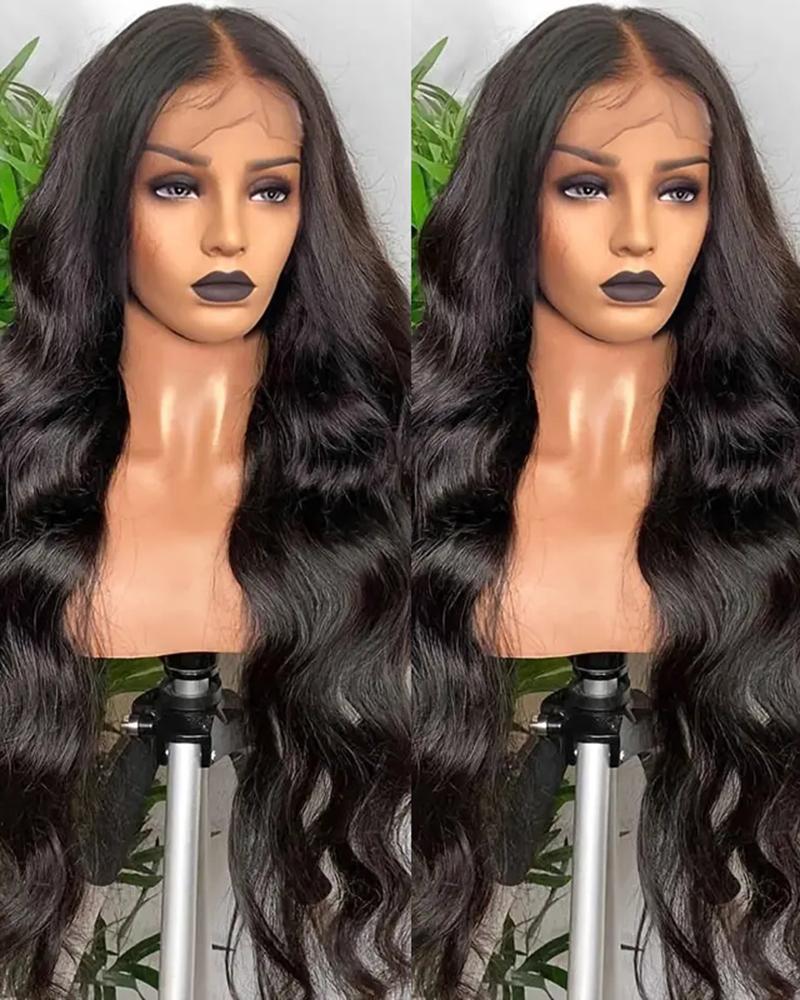 

Lace Front Black Body Wave Middle Part Heat Resistant Synthetic Hair Wig