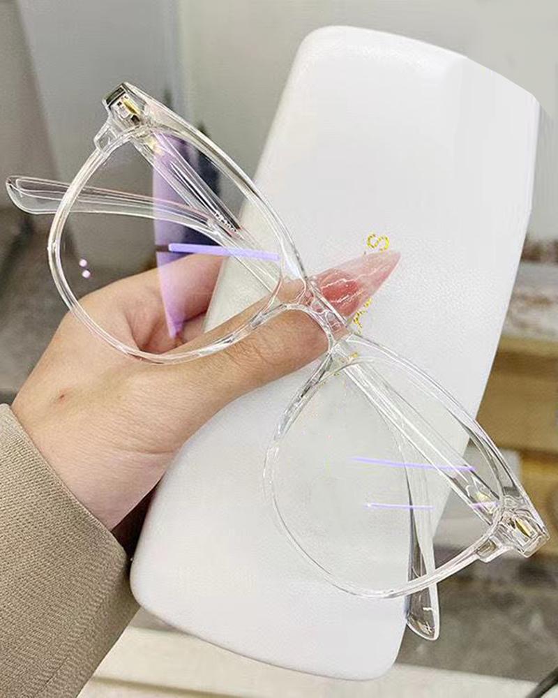 

Transparent Computer Glasses Frame Anti Blue Light Round Eyewear Blocking Glasses Optical Spectacle Eyeglass, White