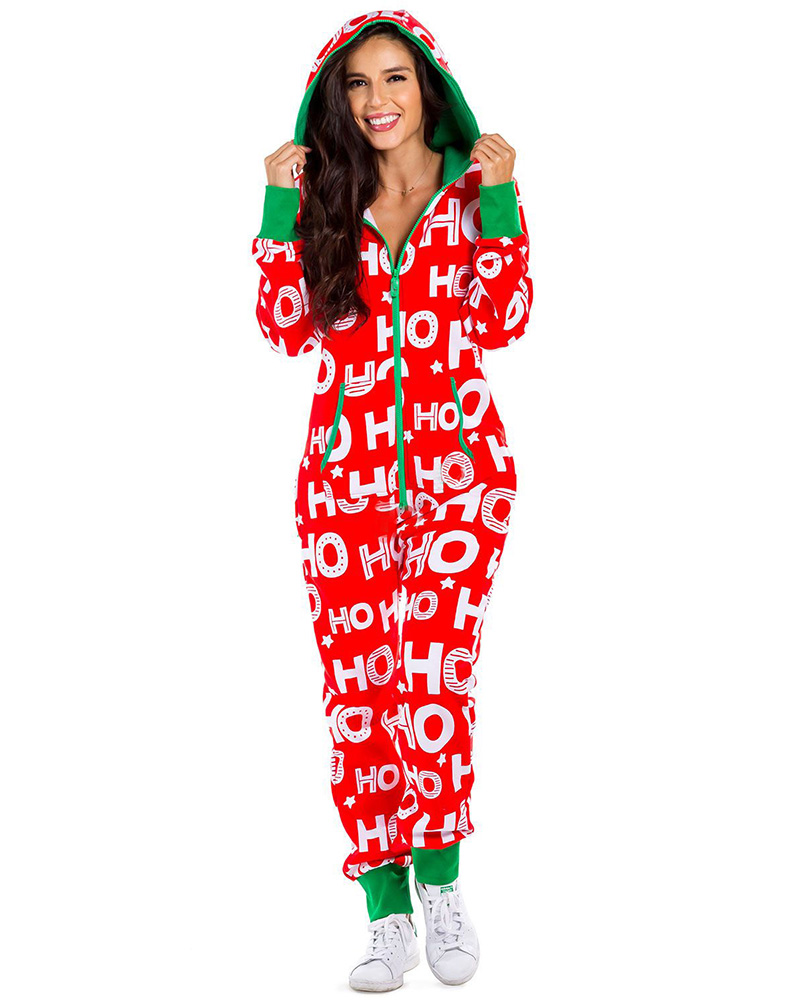 

Zipper Design Hooded Women Top & Pants Set, Style2
