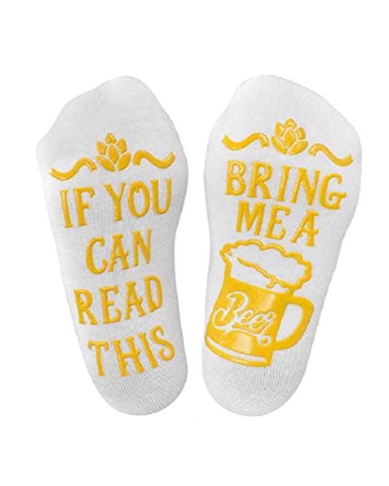 

Letter Graphic Print Socks, White