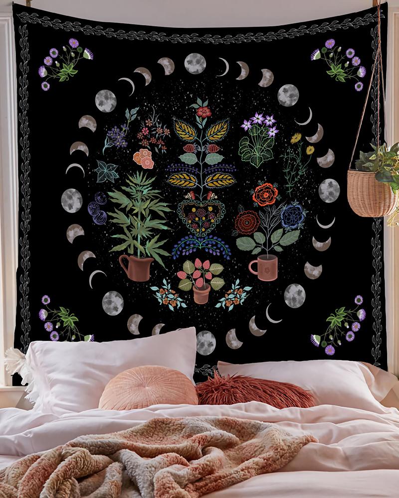 

Plants Moon Print Tapestry, Style1