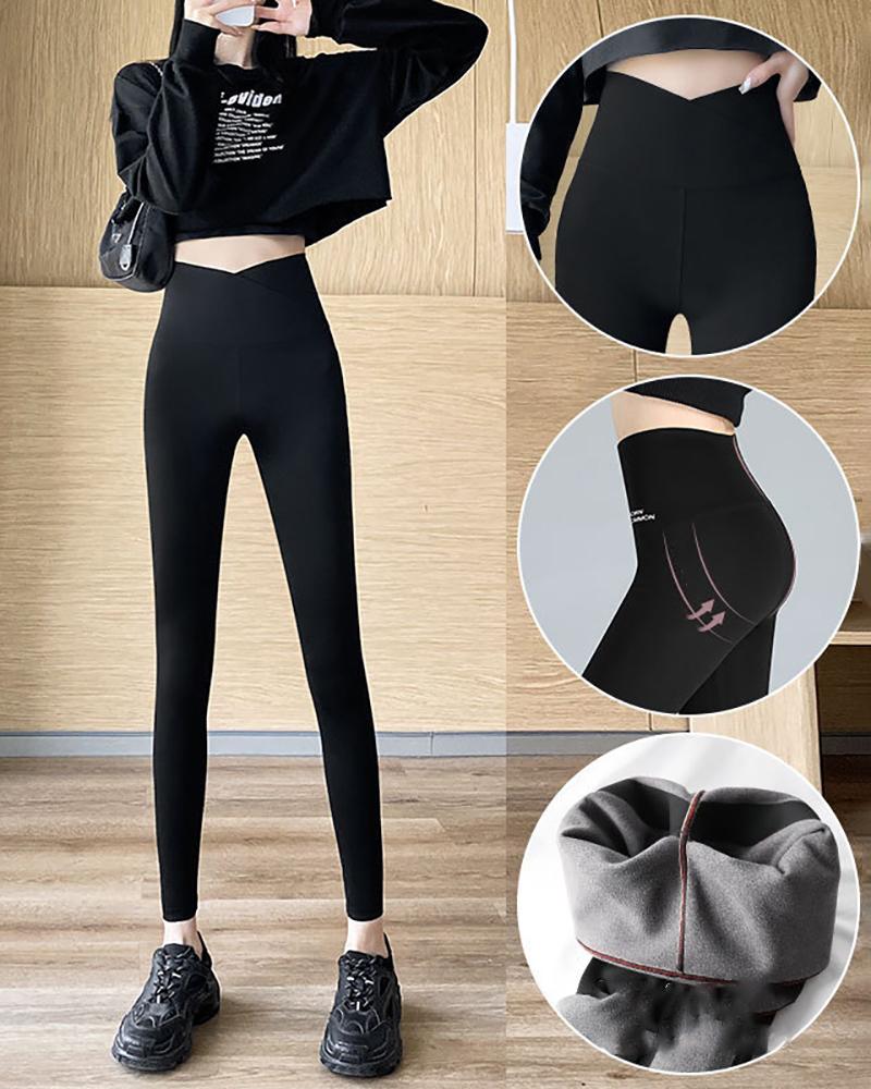 

Push Up High Waist Thermal Lined Leggings, Gray