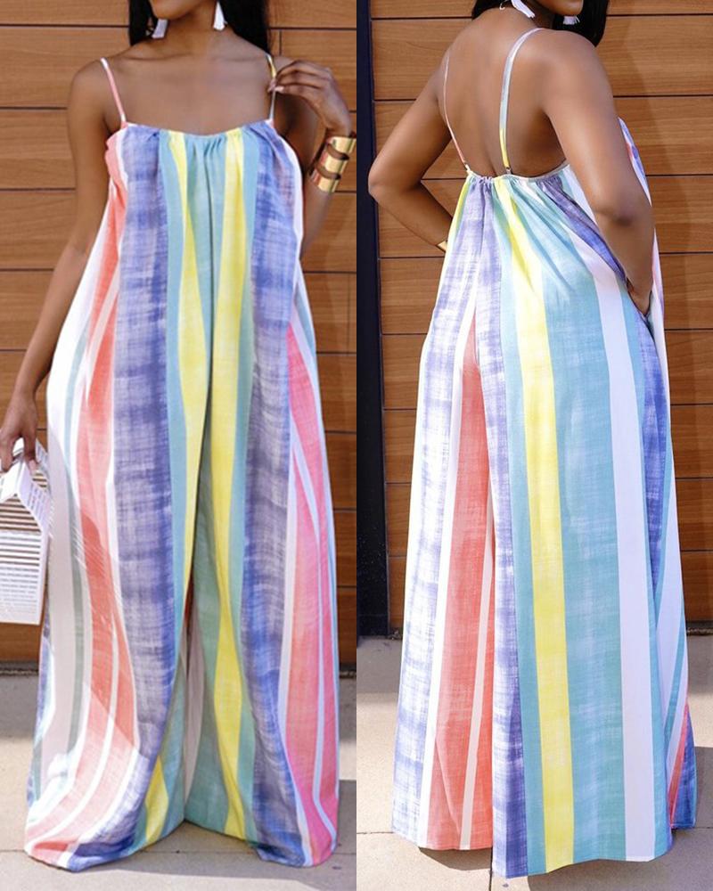 

Cross Strap Bohemian Print Maxi Dress, Multicolor
