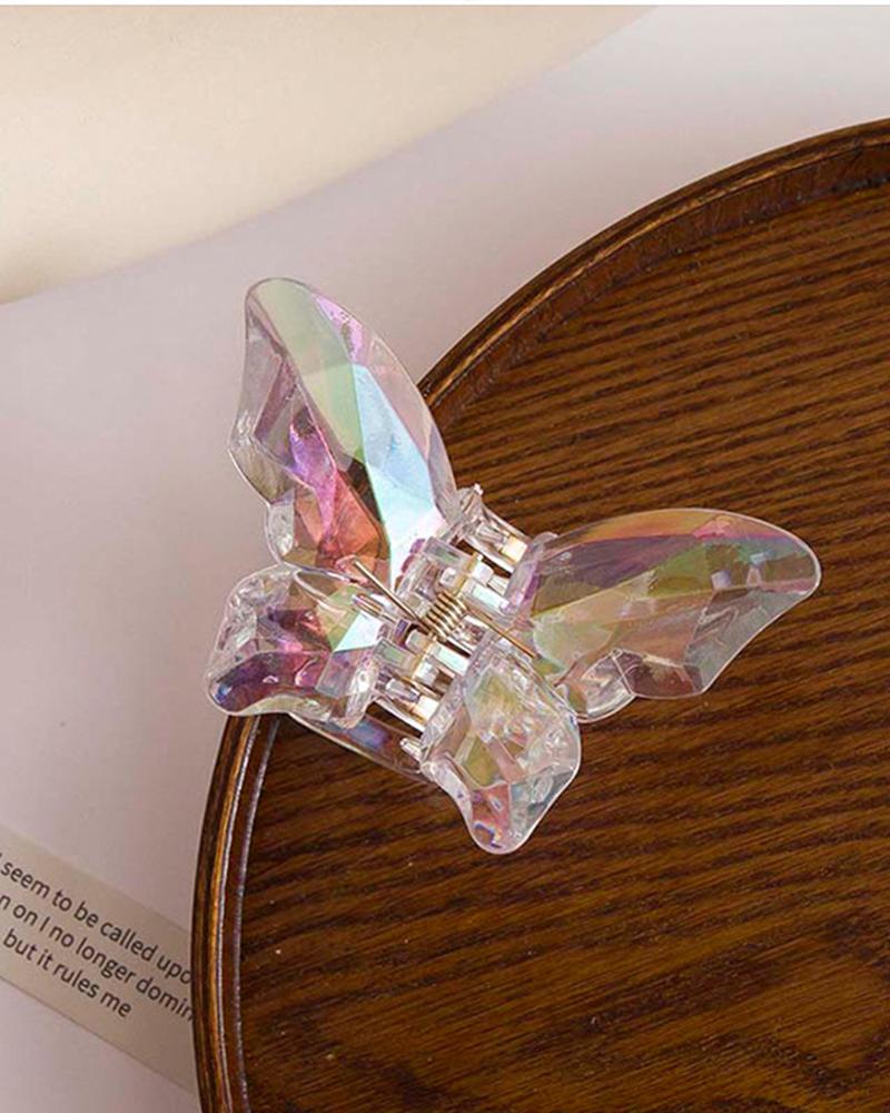 

1pc Holographic Butterfly Shaped Hair Claw, White