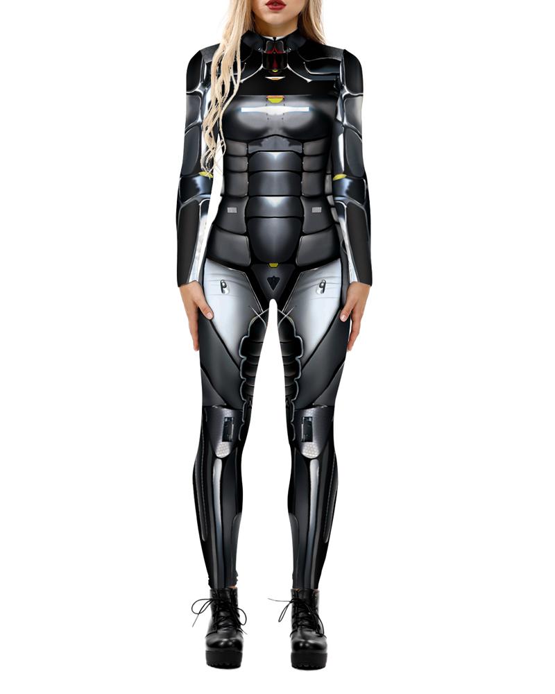 

Halloween Graphic Print Cosplay Costume Jumpsuit, Black