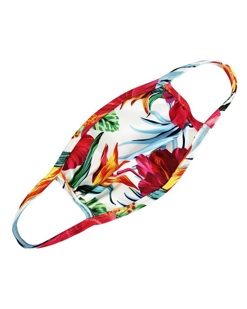 

Floral / Tie Dye Print Ear Loop Breathable Mouth Mask, White