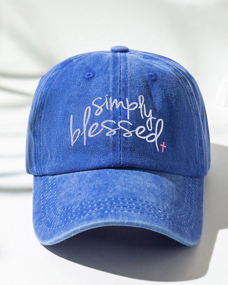 Letter Embroidery Distressed Retro Baseball Cap