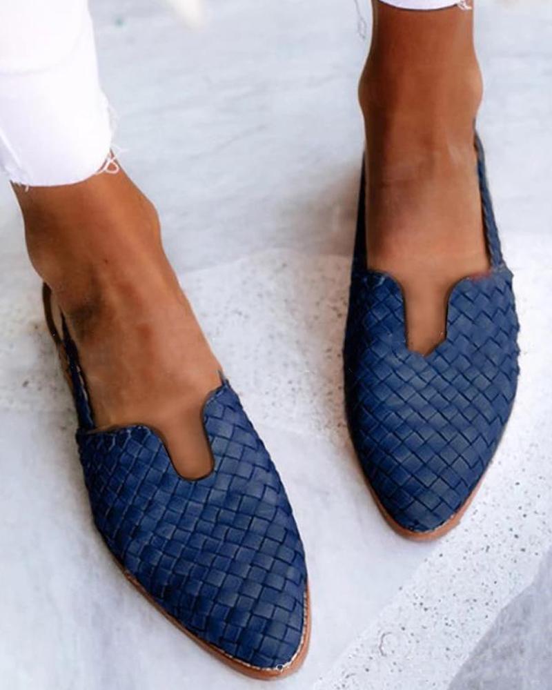 

Solid Esparto Upper Flat Sandals, Blue