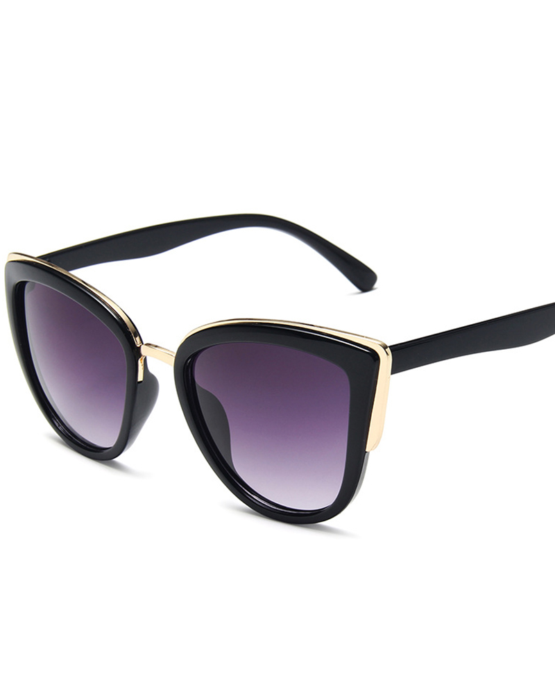 

1Pair Vintage Leopard Cat Eye Shaped Sunglasses, Black