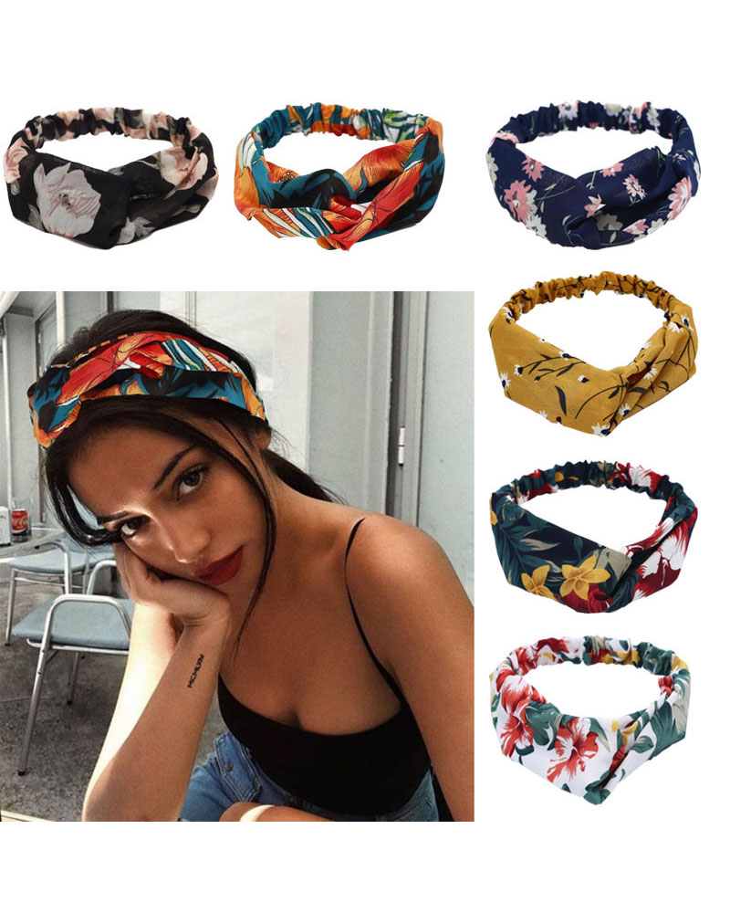 

1pc Elastic Turban Thick Head Wraps Stretch Silk Headband, Style5