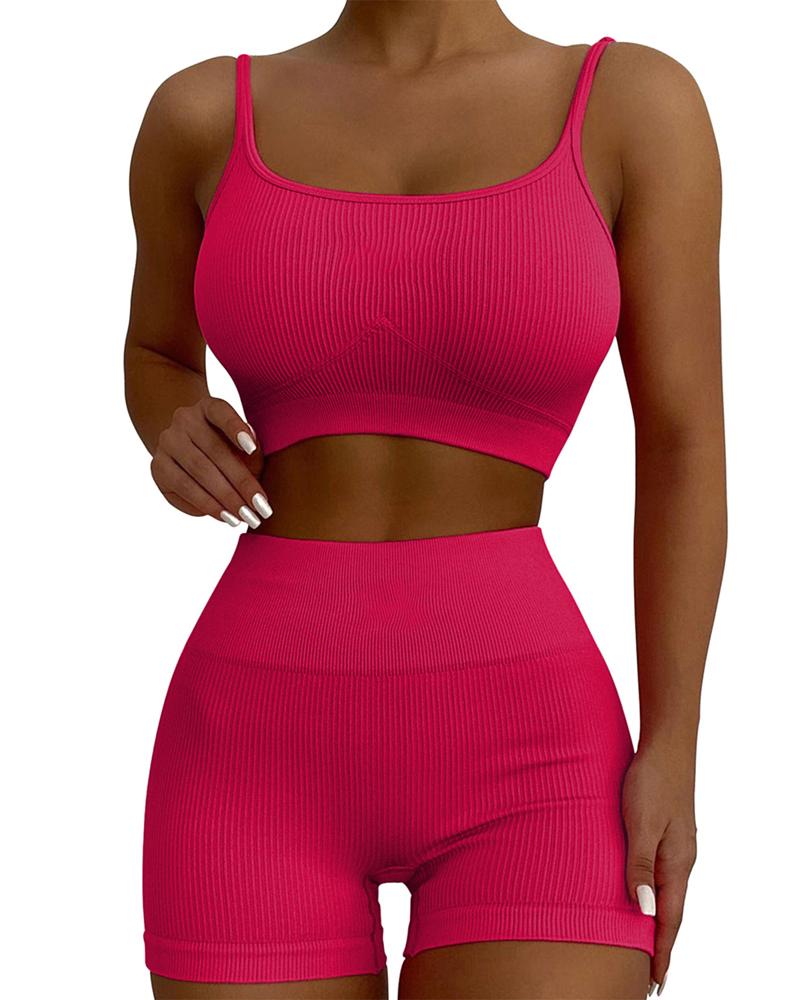 

High Waist Butt Lift Seamless Active Set, Hot pink