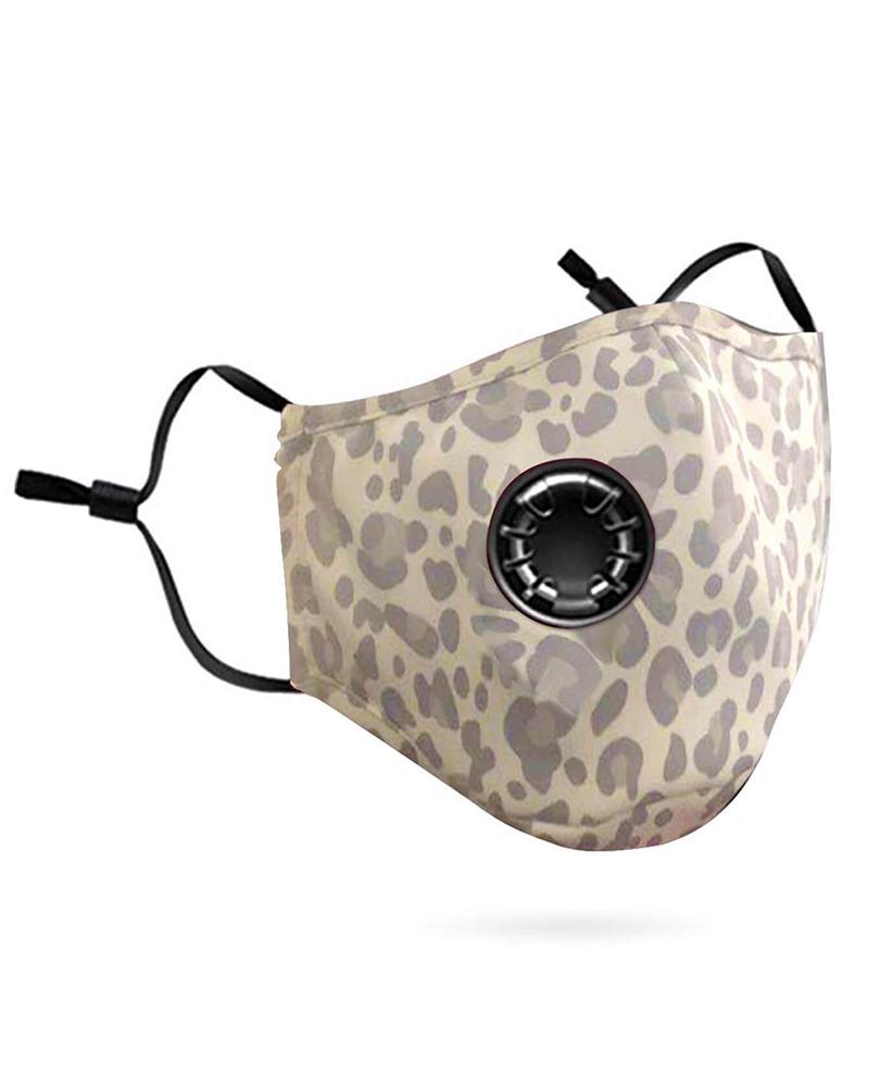 

Tie Dye Breathing Washable Valve Face Mask (1 fillters as gift) Without Cord Lock Toggles, Light brown