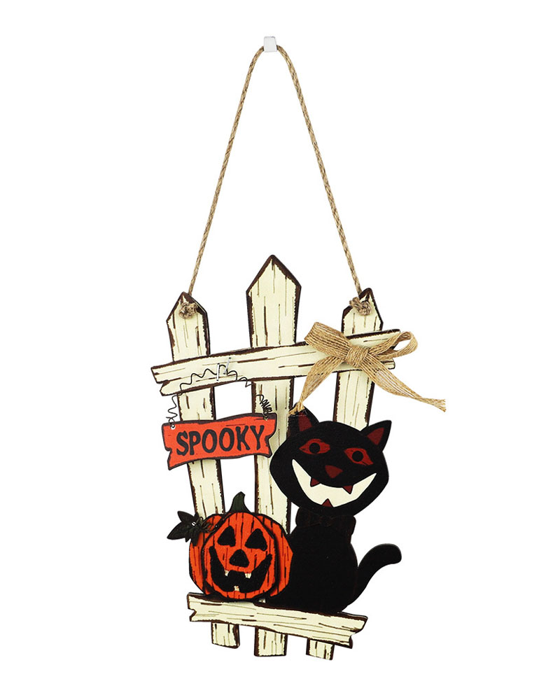 

Halloween Wooden Door Hanging Welcome Sign Ornament For Home Outdoor Haunted House, Style4