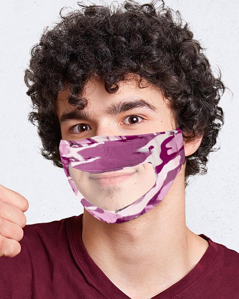 

Breathable Face Mask With Clear Window Visible Expression Lip Reading, Purple