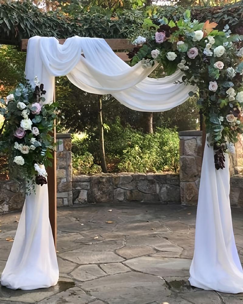 

1pc White Chiffon Fabric Drapery Wedding Archway Ceremony Reception Draping Decoration