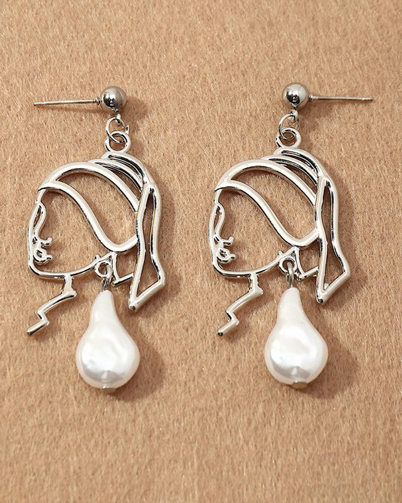 

1Pair Girl with Pearl Earrings, Silver