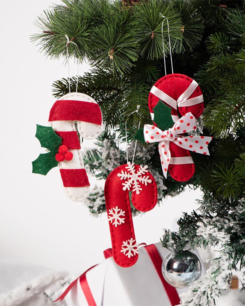 

3 Pieces Christmas Lollipop Ornament Candy Cane Hanging Christmas Decor Tree Candy Ornaments, Style1