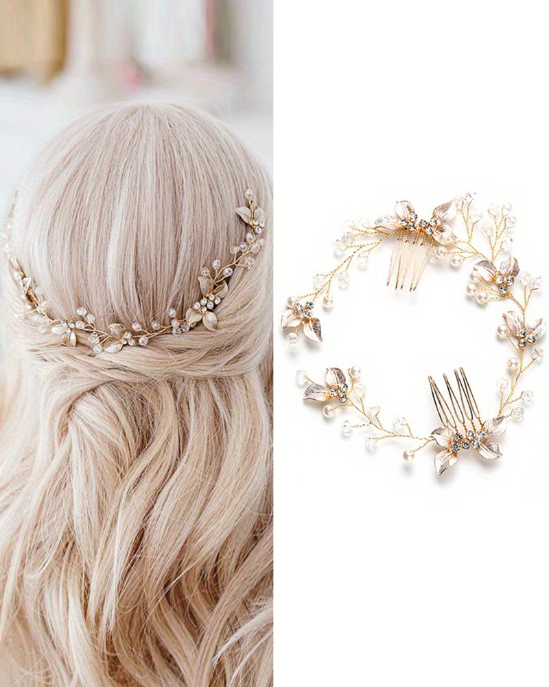 

1pcs Gorgeous Handmade Flower Wedding Bridal Hairband With Comb, Style1