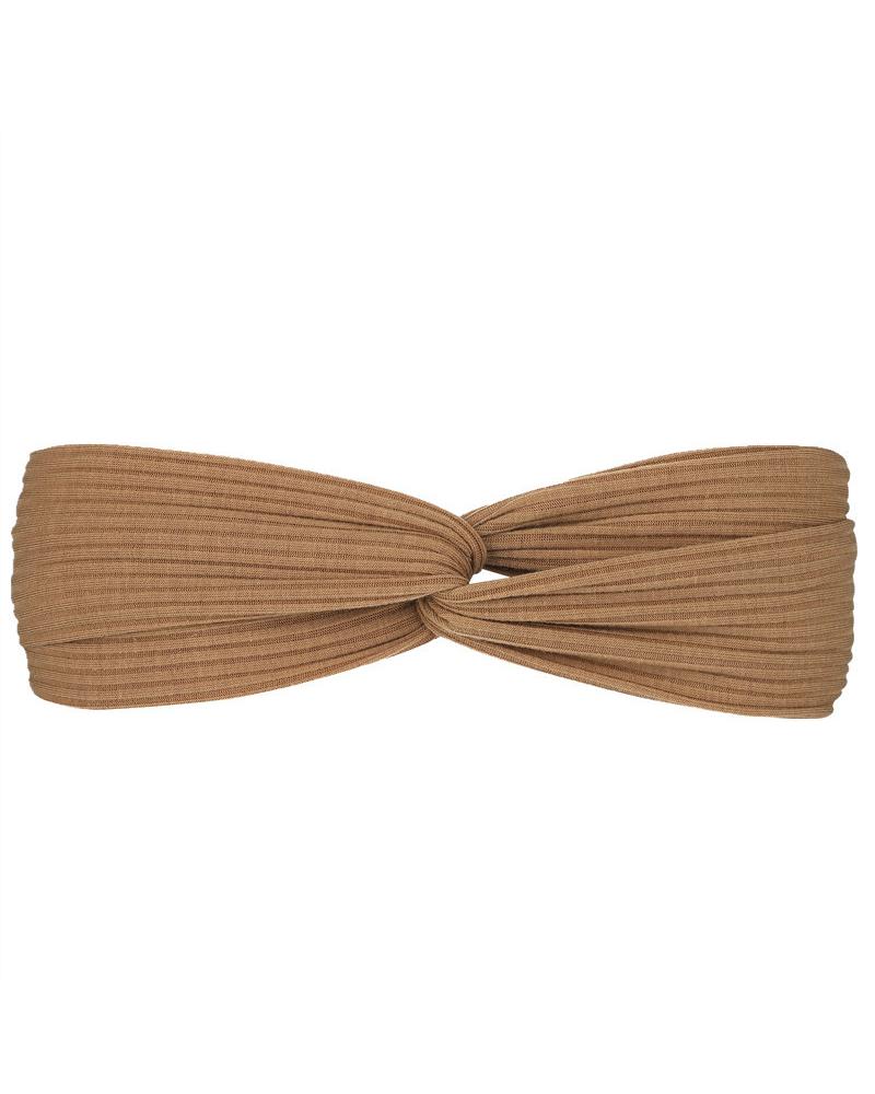 

1pcs Crisscross Ruched Wash Face Hair Holder Hairband, Coffee