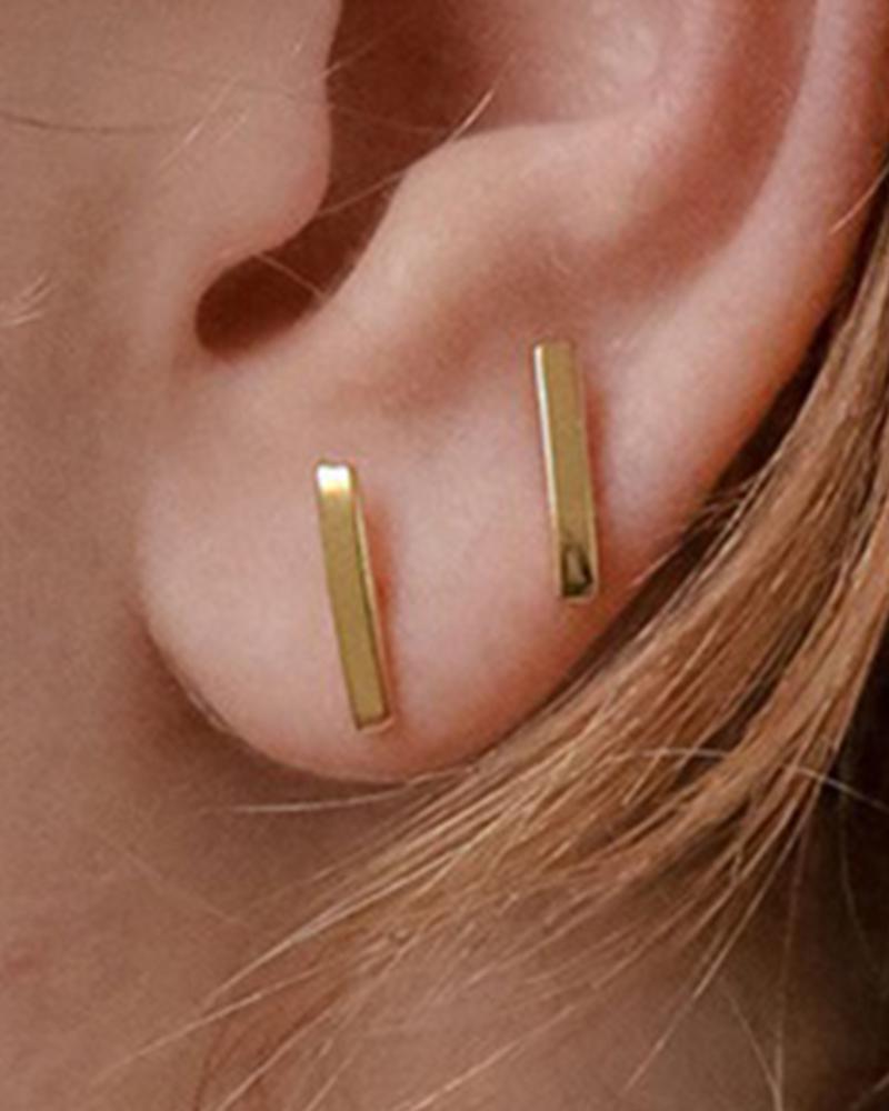 

1Pair Simple Geometric Stu Earrings, Gold