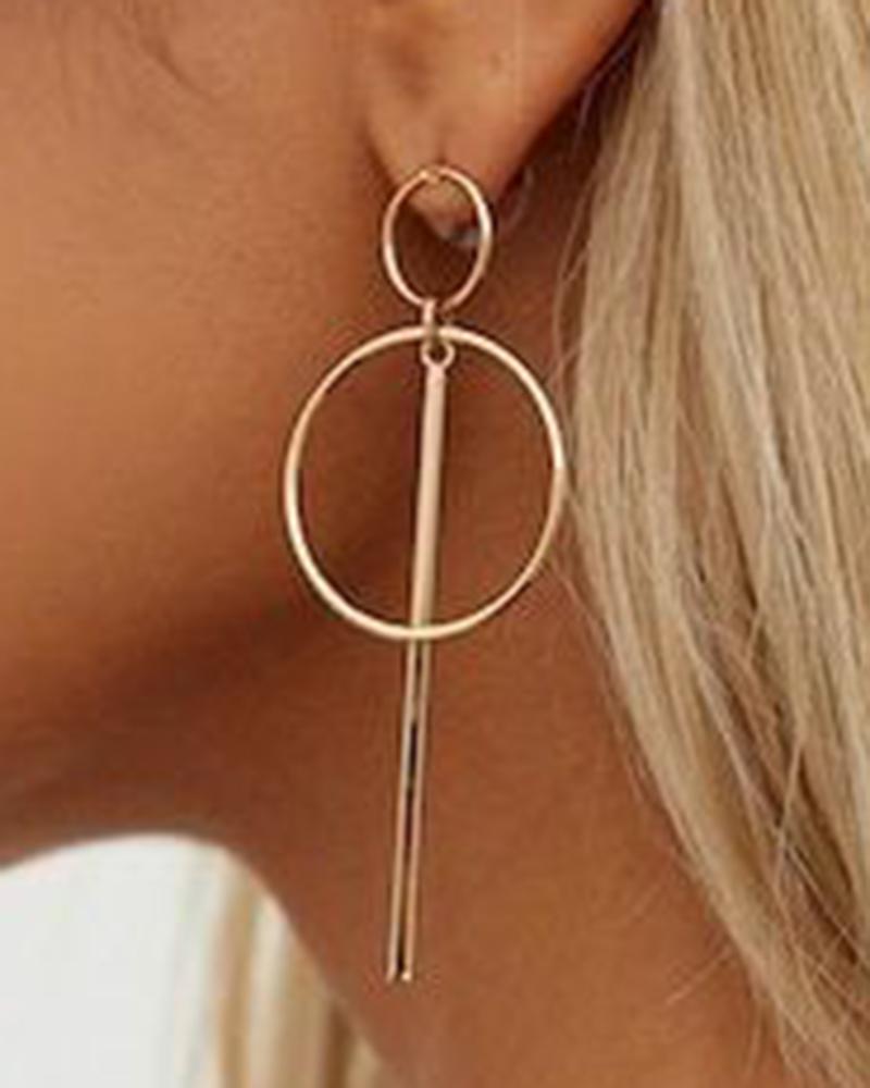 

1Pair Hollow Out Geometric Drop Earrings, Gold