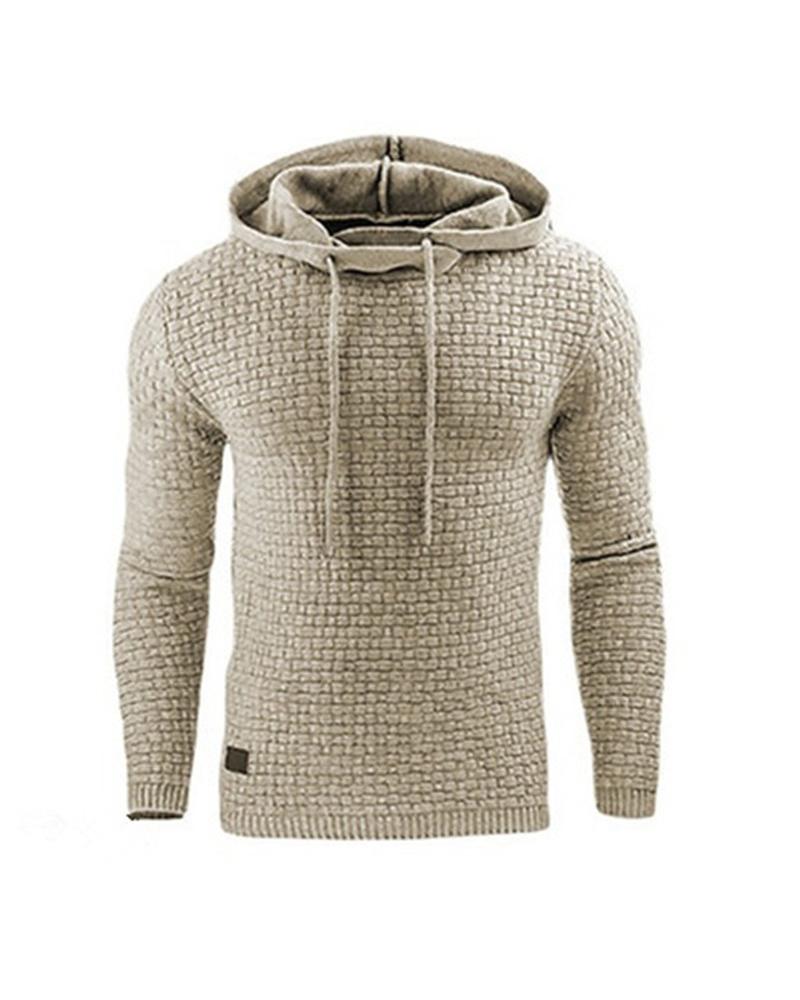 

Embossing Solid Color Long Sleeve Sweatshirt, Apricot
