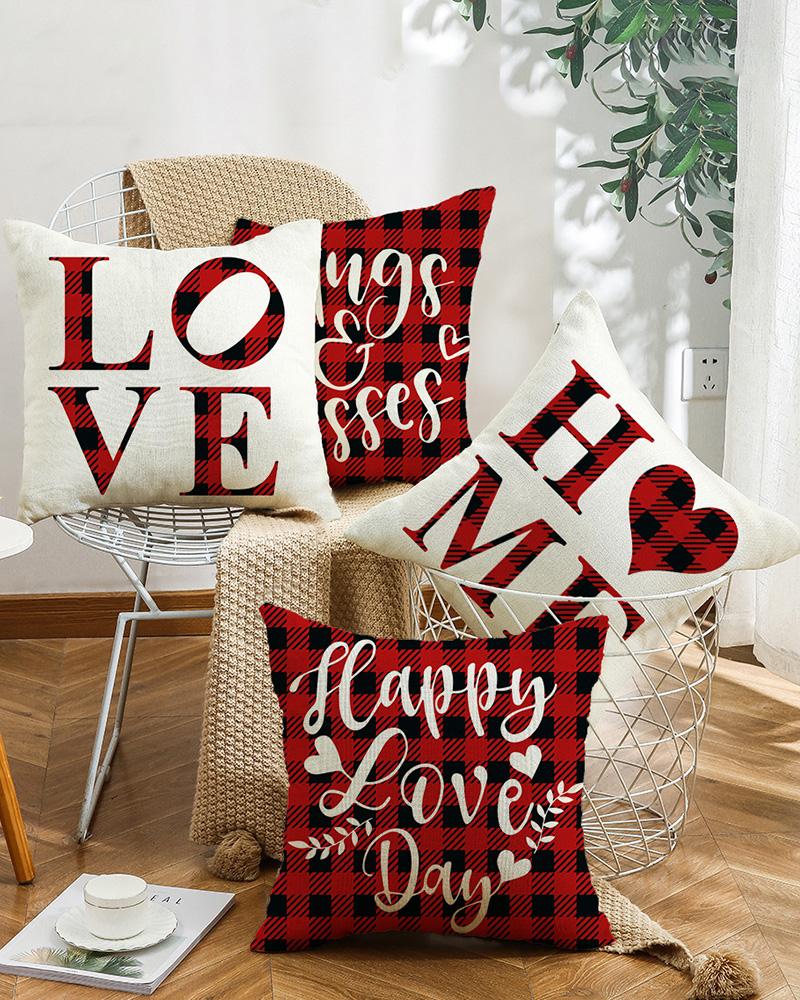 

Valentine's Day Linen Cushion Case Pillowcase 45×45cm Pillow Covers, Style1