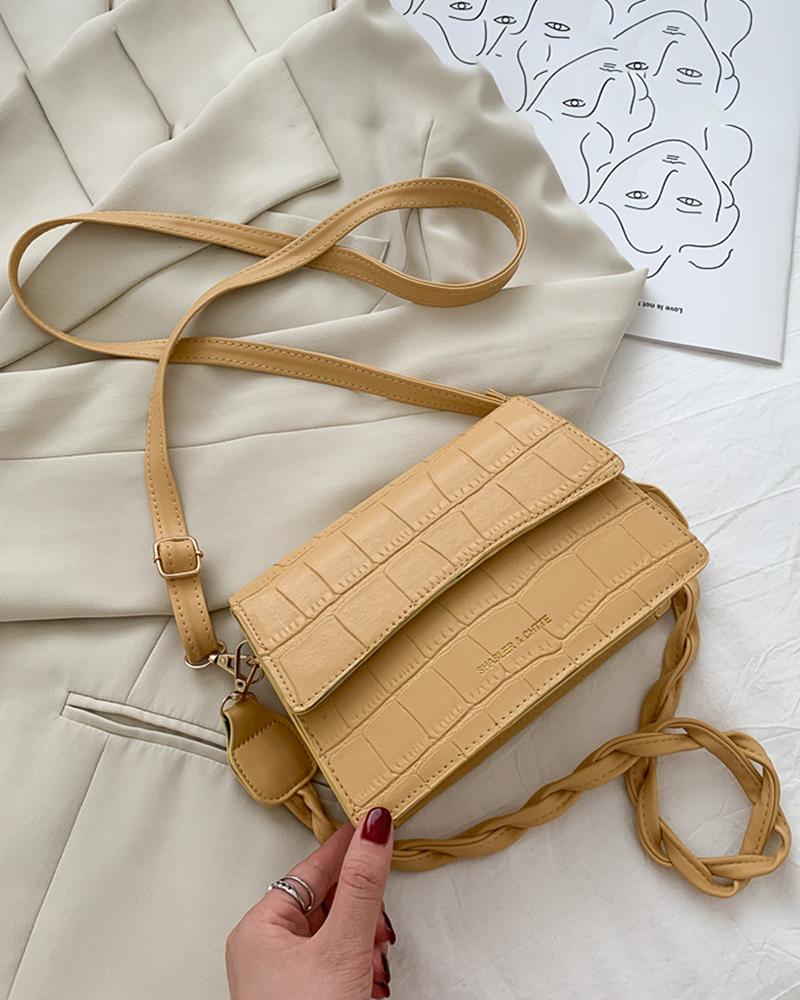 

Croc Embossed Flag Crossbody Bag, Yellow