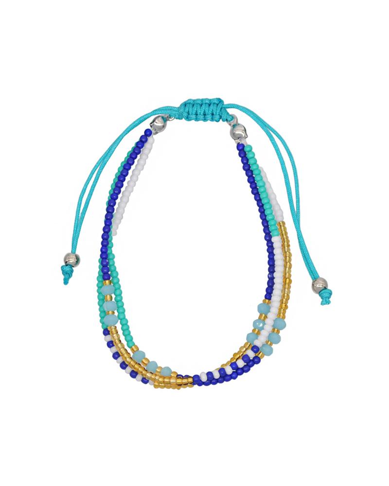 

Boho Colorful Beaded Adjustable Bracelet, Blue