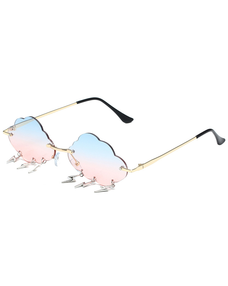 

1Pair Cloud Shaped Rimless Fashion Sunglasses, Pink
