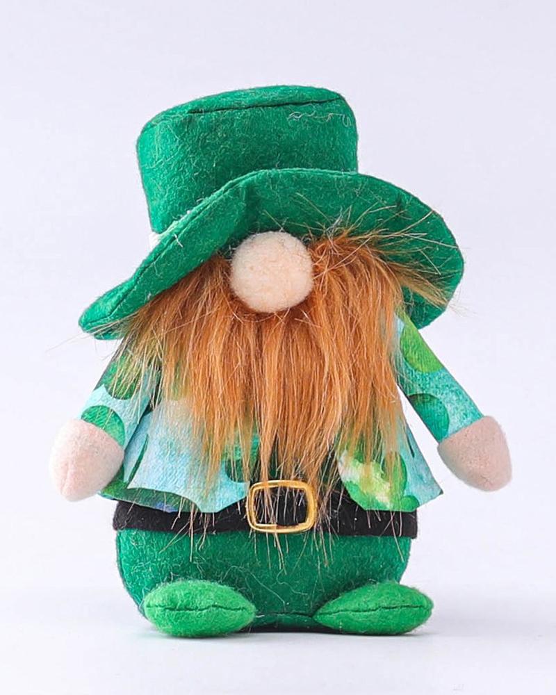 

St.Patrick's Day Gnome Doll Shamrock Faceless Doll Figurine Ornaments, Style1