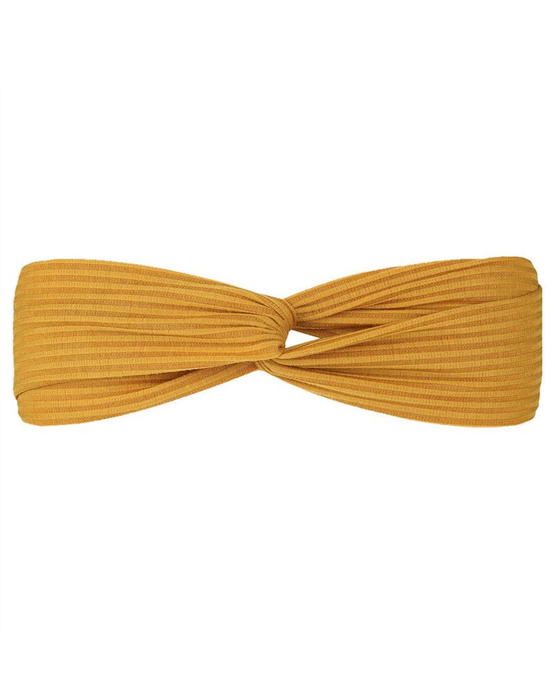 

1pcs Crisscross Ruched Wash Face Hair Holder Hairband, Yellow