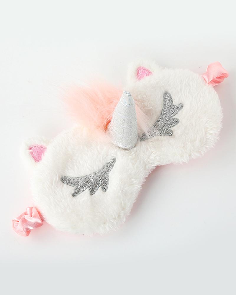 

1PCS Unicorn Eyelash Pattern Fluffy Eye Cover, Style1