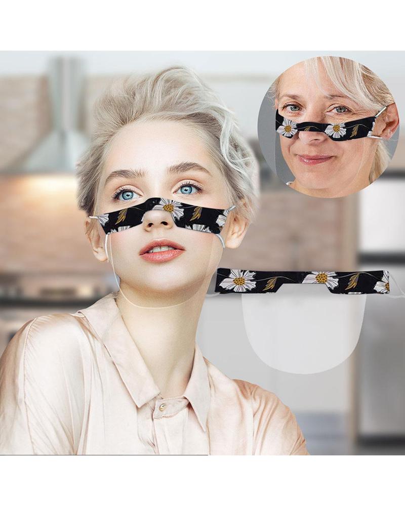 

Floral Protective Visible Dust-proof Face Mask, Black