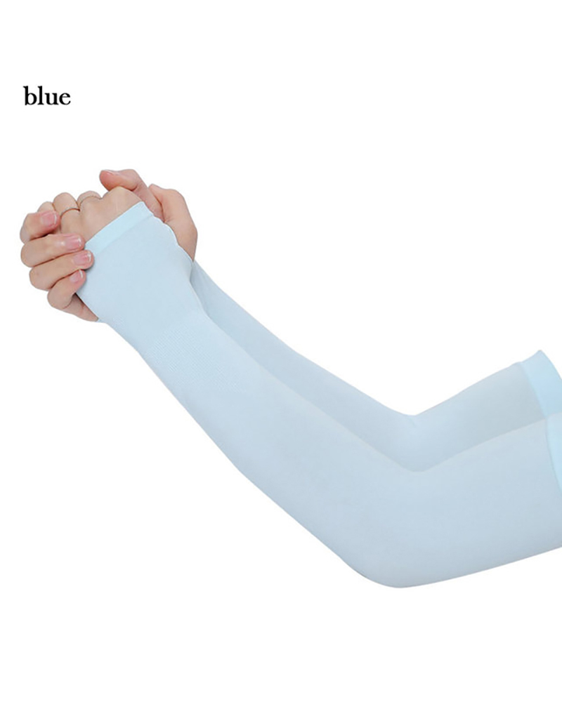 

1Pair Sun UV Protection Stretchy Sports Cooling Arm Sleeves, Blue