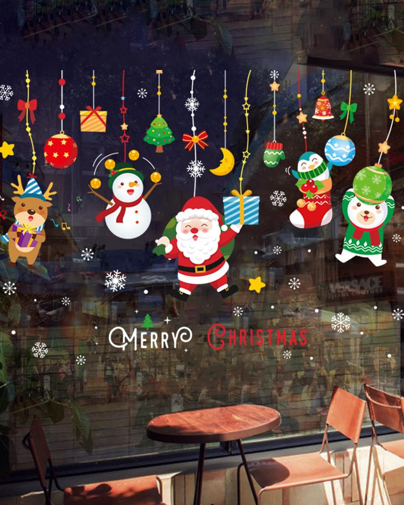 

Merry Christmas Numbers Removable Glass Window Stickers Wall Home Decor, Style2