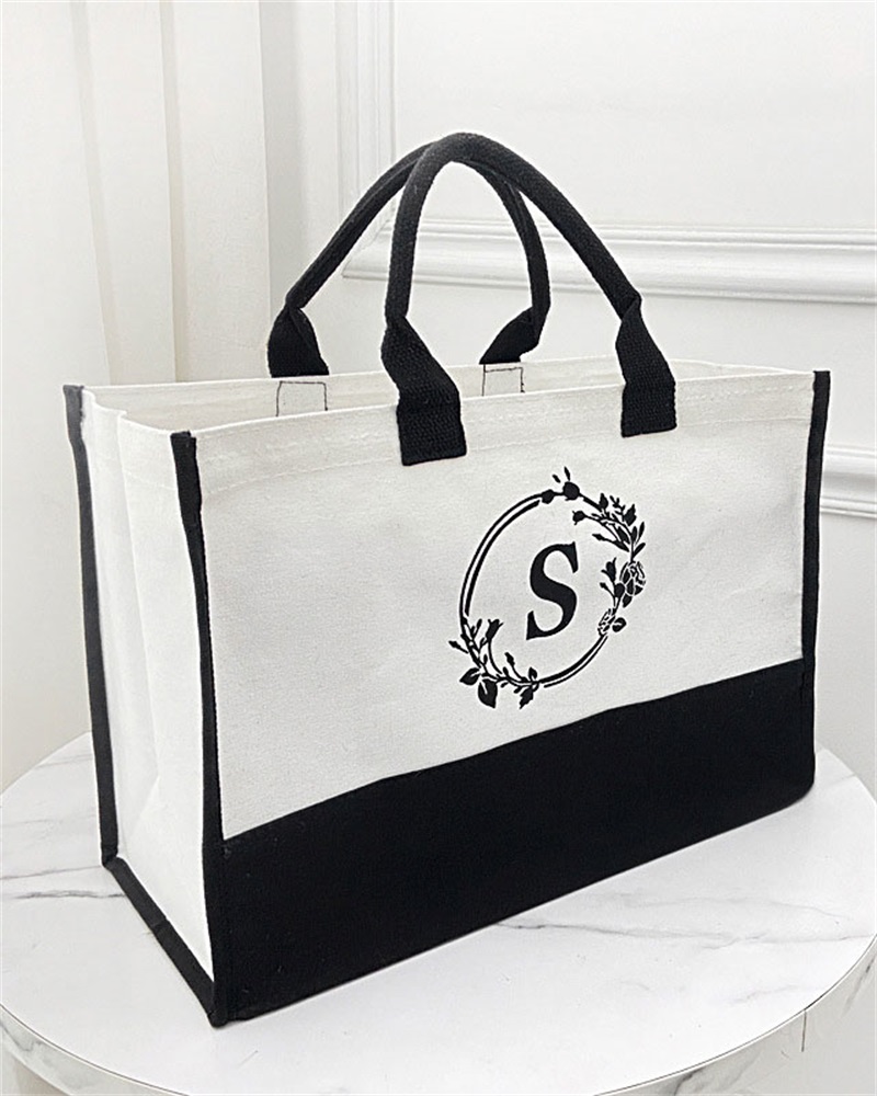 

Letter Print Large Capacity Tote Bag, Style7