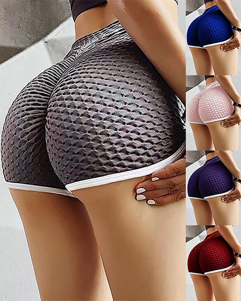

Women' Workout Shorts Scrunch Butt Lifting Bubble Textured Yoga Pants, Gray