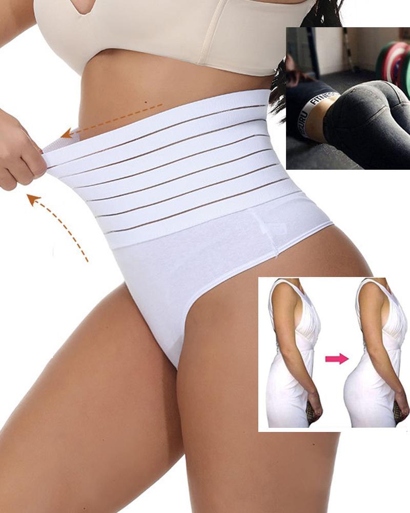 

Butt Lifter Seamless Shapewear Hi-Waist Tummy Control Panty Waist Trainer Body Shaper, White