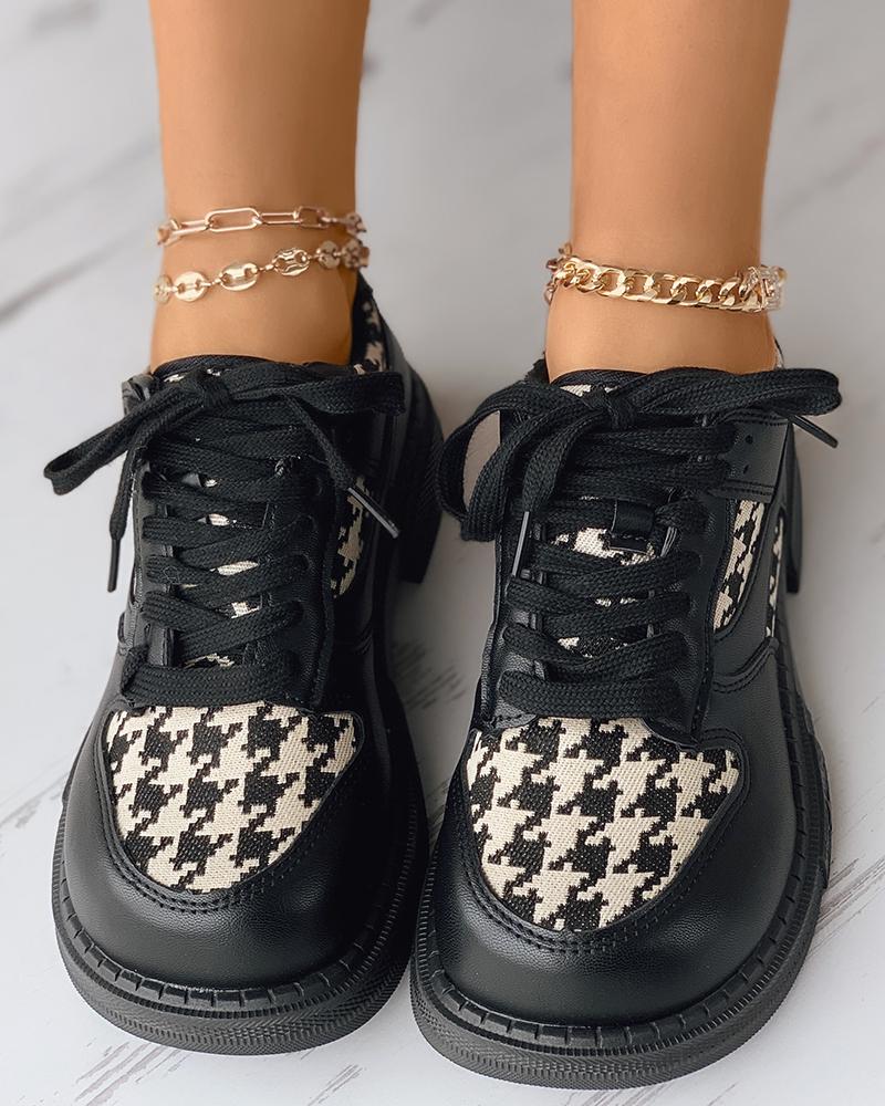 

Lace-up Front Chunky Sneaker, Black