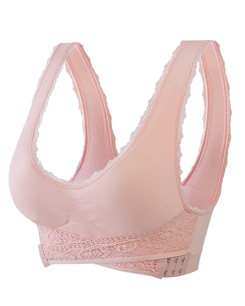 

Seamless Lift Bra With Front Cross Side Buckle, Pink