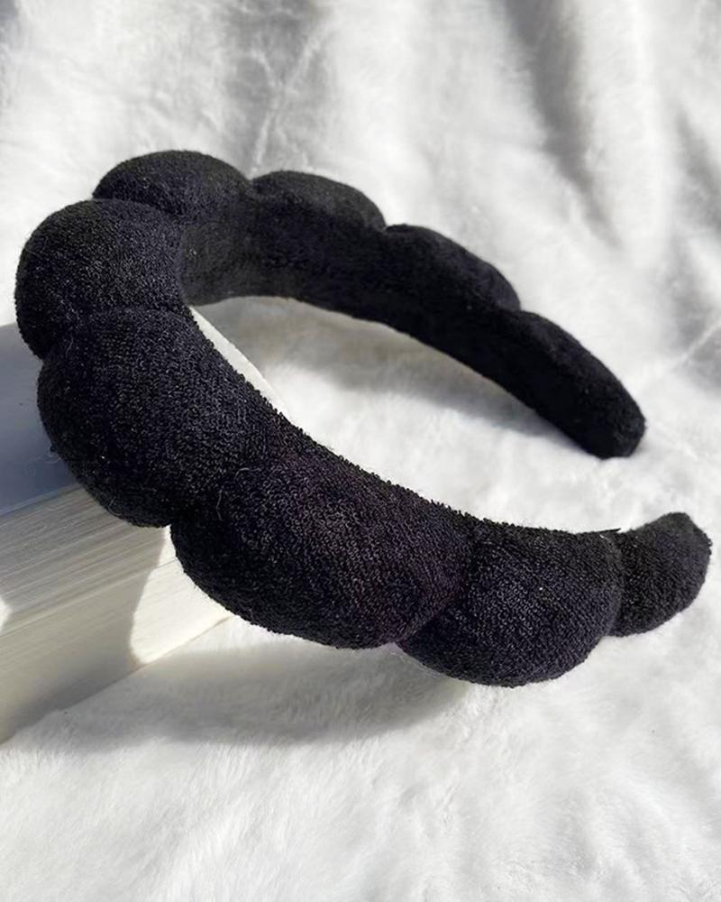 

1pc Spa Wash Face Makeup Sponge Hair Hoop, Black