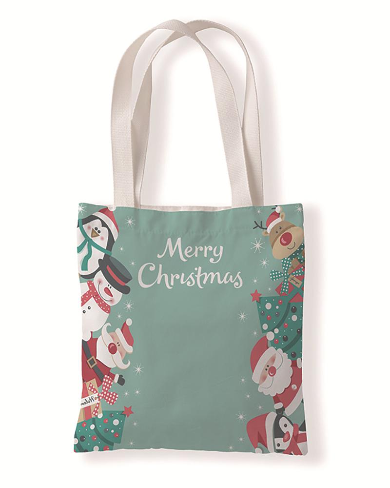 

Christmas Letter Print Shopper Bag, Style2