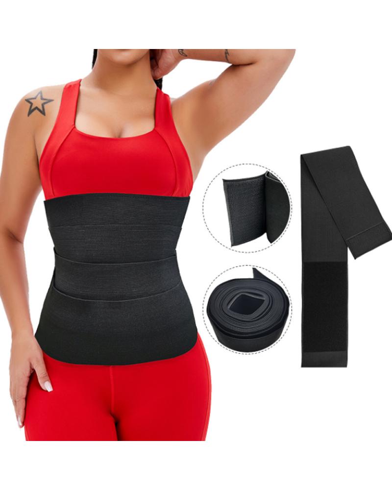 

Body Shaping Waist Trainer Sports Fitness Corset Waistband Restraint Elastic Webbing Tummy Control Abdomen Belt Shapewear, Black