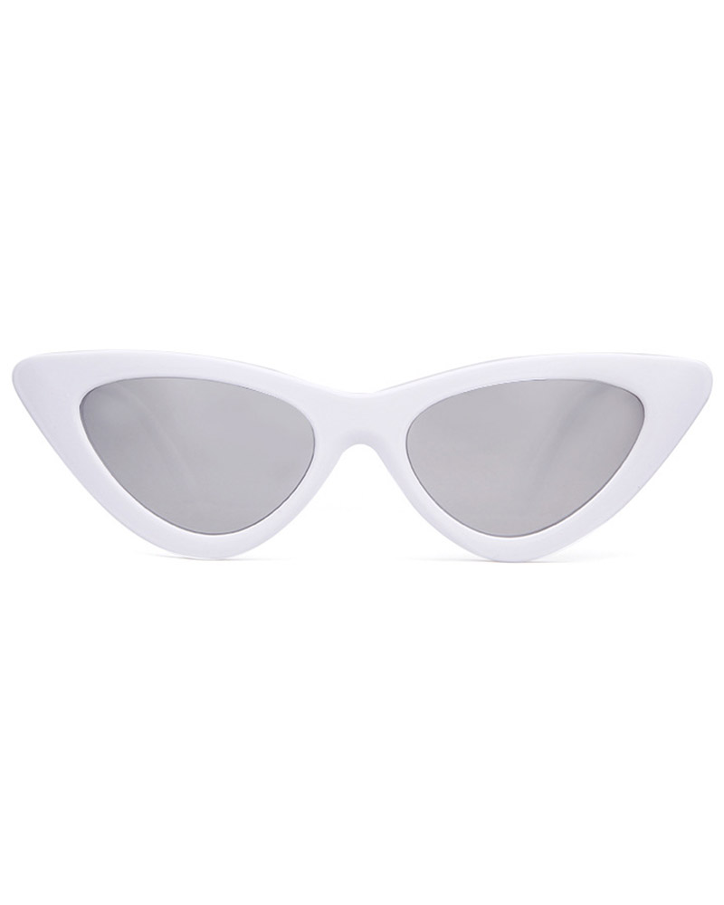 

1Pair Tinted Lens Retro Cat Eye Frame Sunglasses, Silver