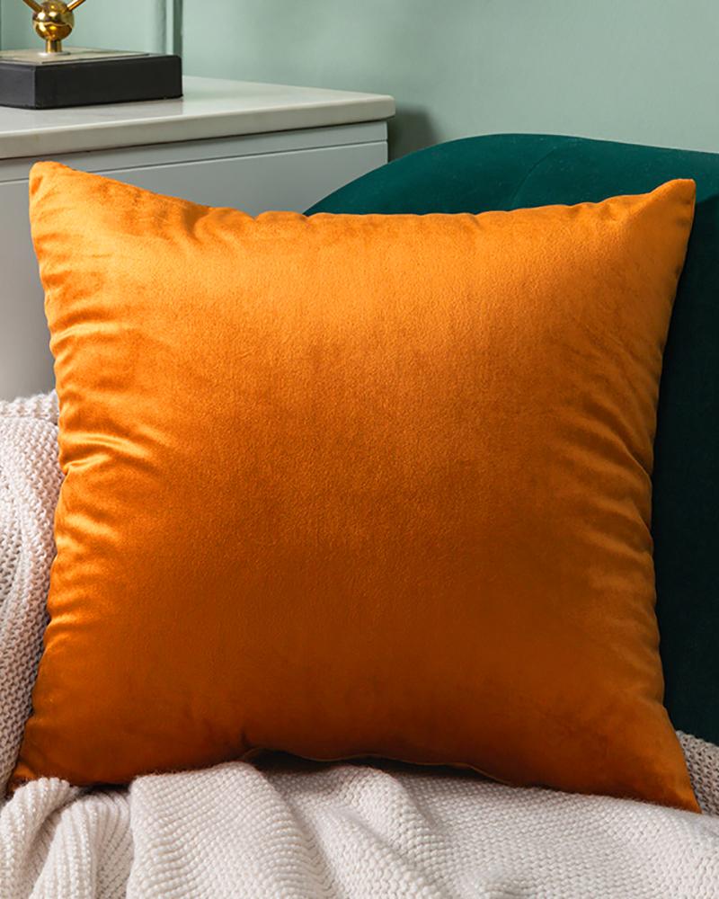 

18 x 18 Inch Decorative Throw Pillow Covers Velvet Cushion Covers Solid Throw Pillow Cases for Couch and Bed Pillows, Orange