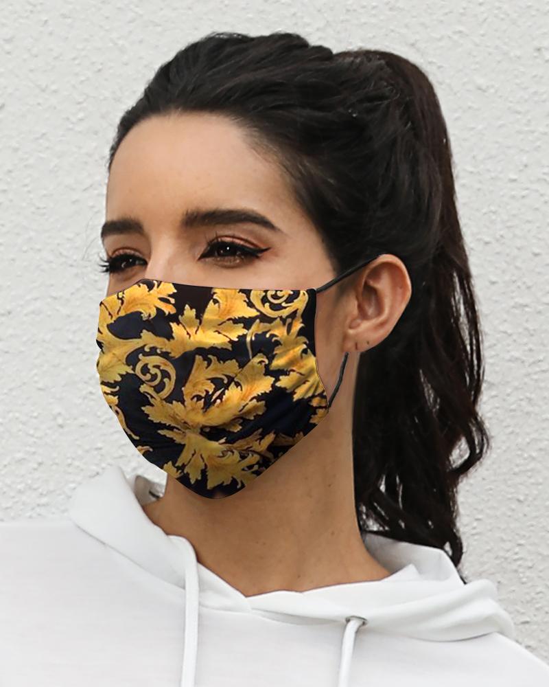 

Print Breathable Mouth M .a. s. k Washable And Reusable, Yellow